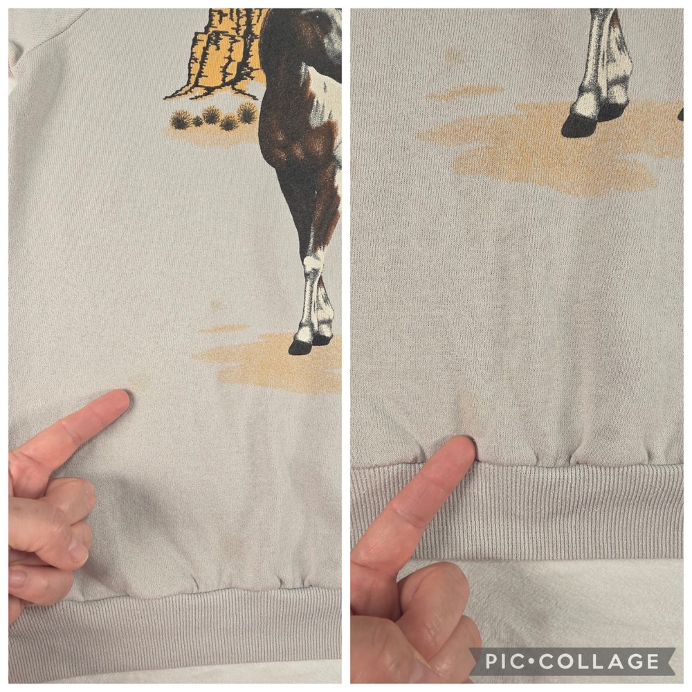 80's Vintage Jerzees Equestrian Horse Desert Scene Sweatshirt Sz Large USA Made - Picture 9 of 10